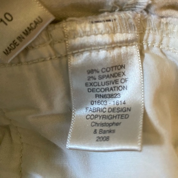 Christopher & Banks Bermuda crop capris cotton spandex stretch off white… - Picture 4 of 10